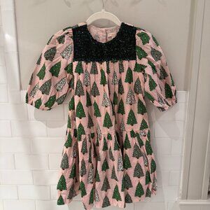 Pink Chicken - Girls Fiona Dress - Pink Trees - 8Y